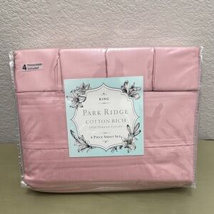 Pink Cotton Rich King Sheet Set